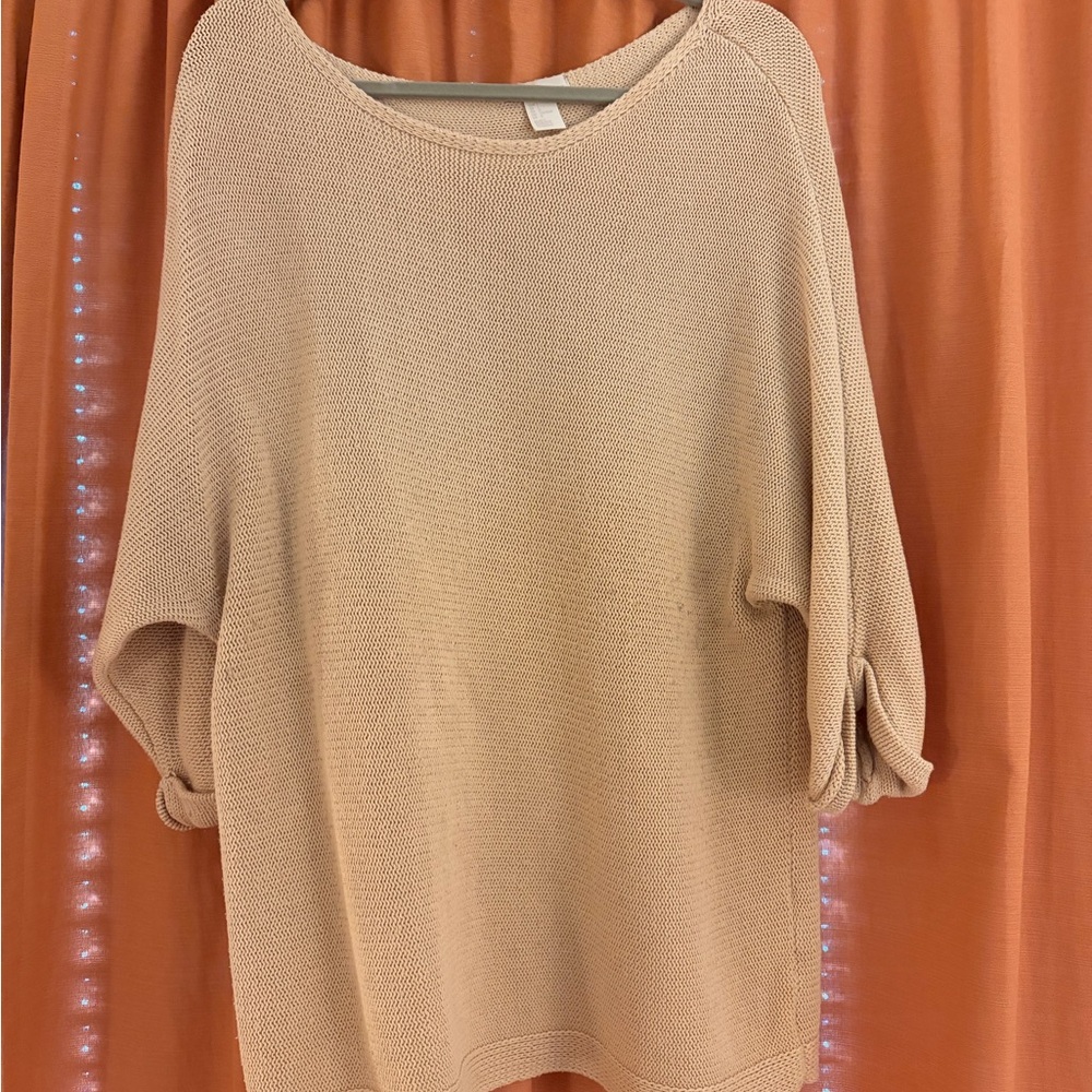 Wide neck cream sweater